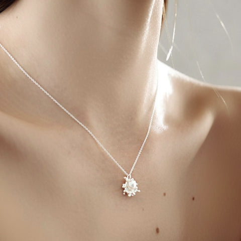Silver Bubble Pearl Necklace