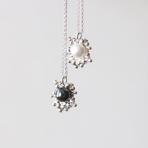 Silver Bubble Pearl Necklace