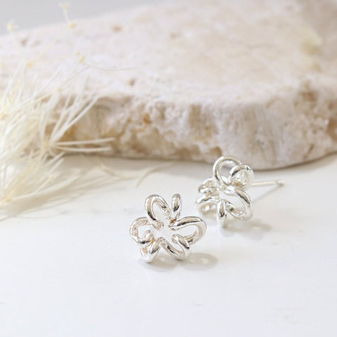 Dainty Flower String Stud Earrings