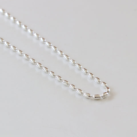 Silver Oval Ball Chain Necklace