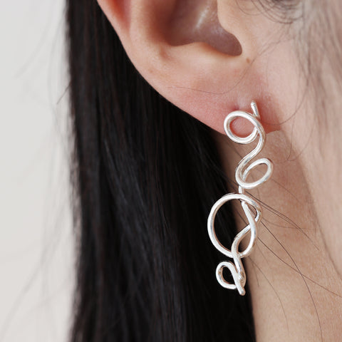 Spiral Harmony Long Earrings