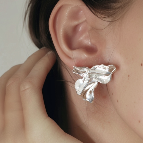 The Large Trillium Flower Earrings