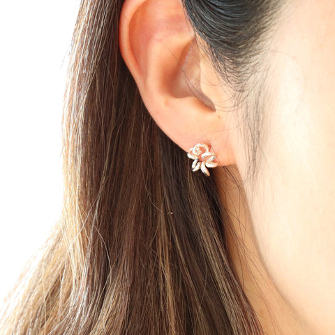 Dainty Flower String Stud Earrings